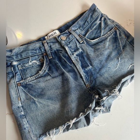 AGOLDE Women's Blue Denim Shorts size 25 - Picture 1 of 4